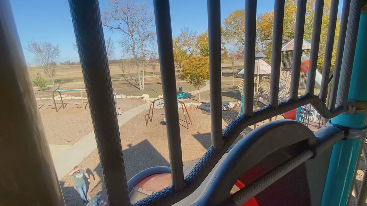 Spirit Park - Spirit Park - view looking out from up on the front portion of the playground for older children - Parks Near Me - Allen, Texas