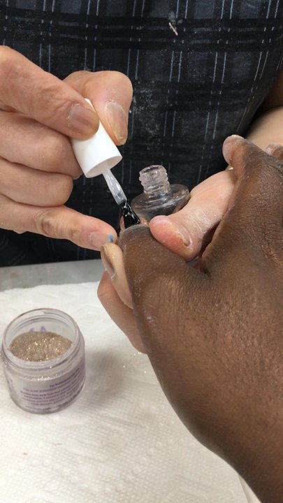 Star Nails - Ellie working the fairy dust! - Nail Salons Near Me - Westbury, New York