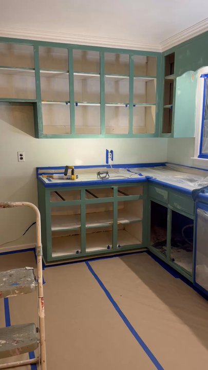 Paint Way to Heaven - Cabinet process in progress - Painters Near Me