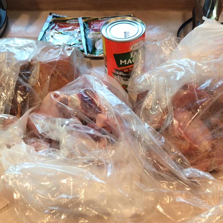 Butcher Boys - Meats, a can of jack mackerel and coconut milk powder ($28) - Meat Shops Near Me - Spring Valley, New York