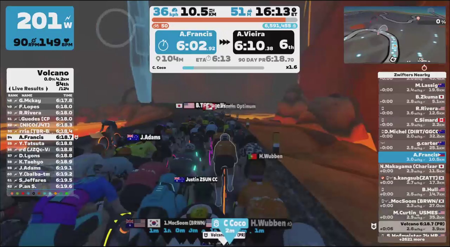 Zwift - Pacer Group Ride: Volcano Circuit in Watopia with Coco