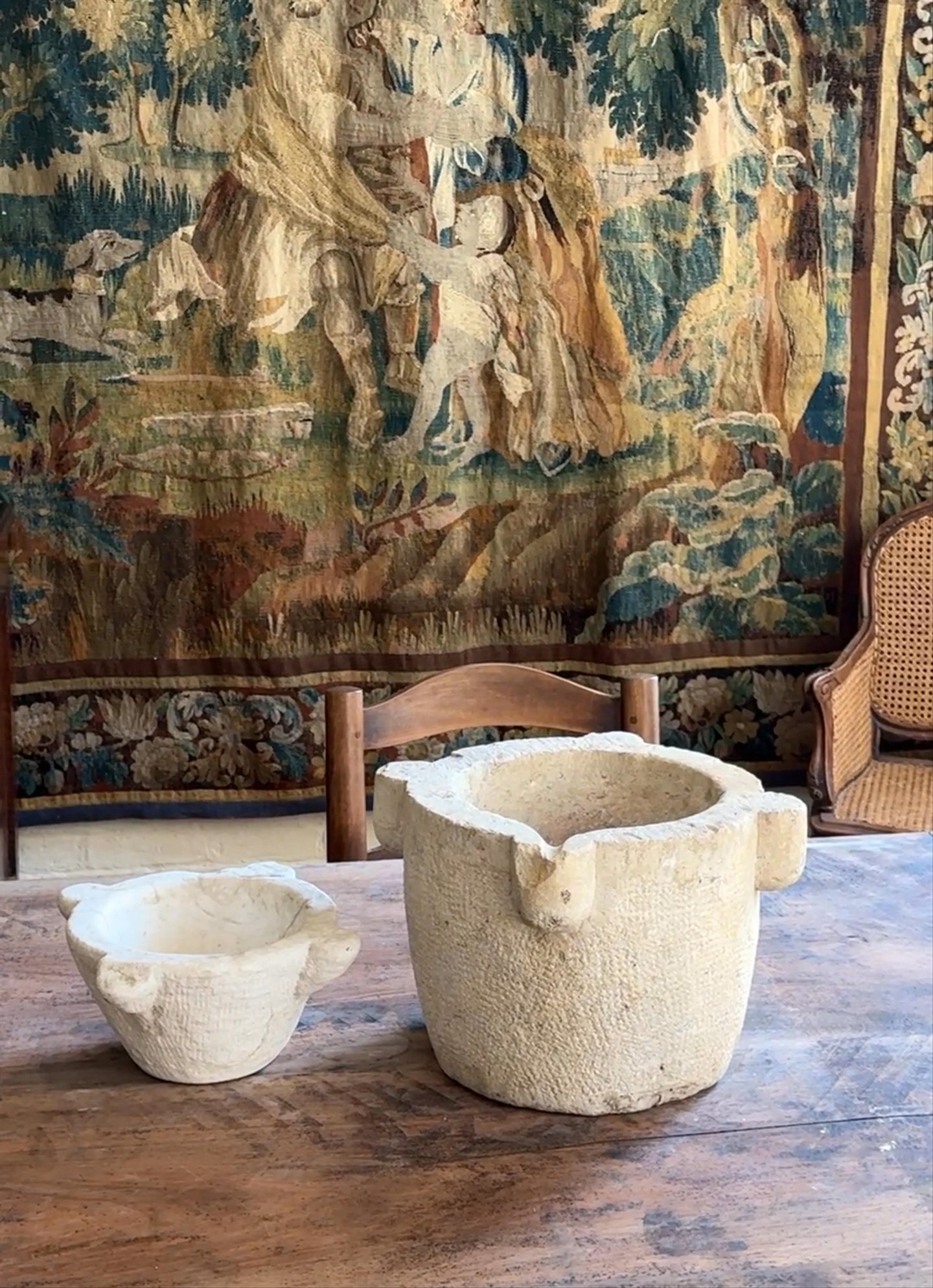 Rare French Antique Stone Mortar