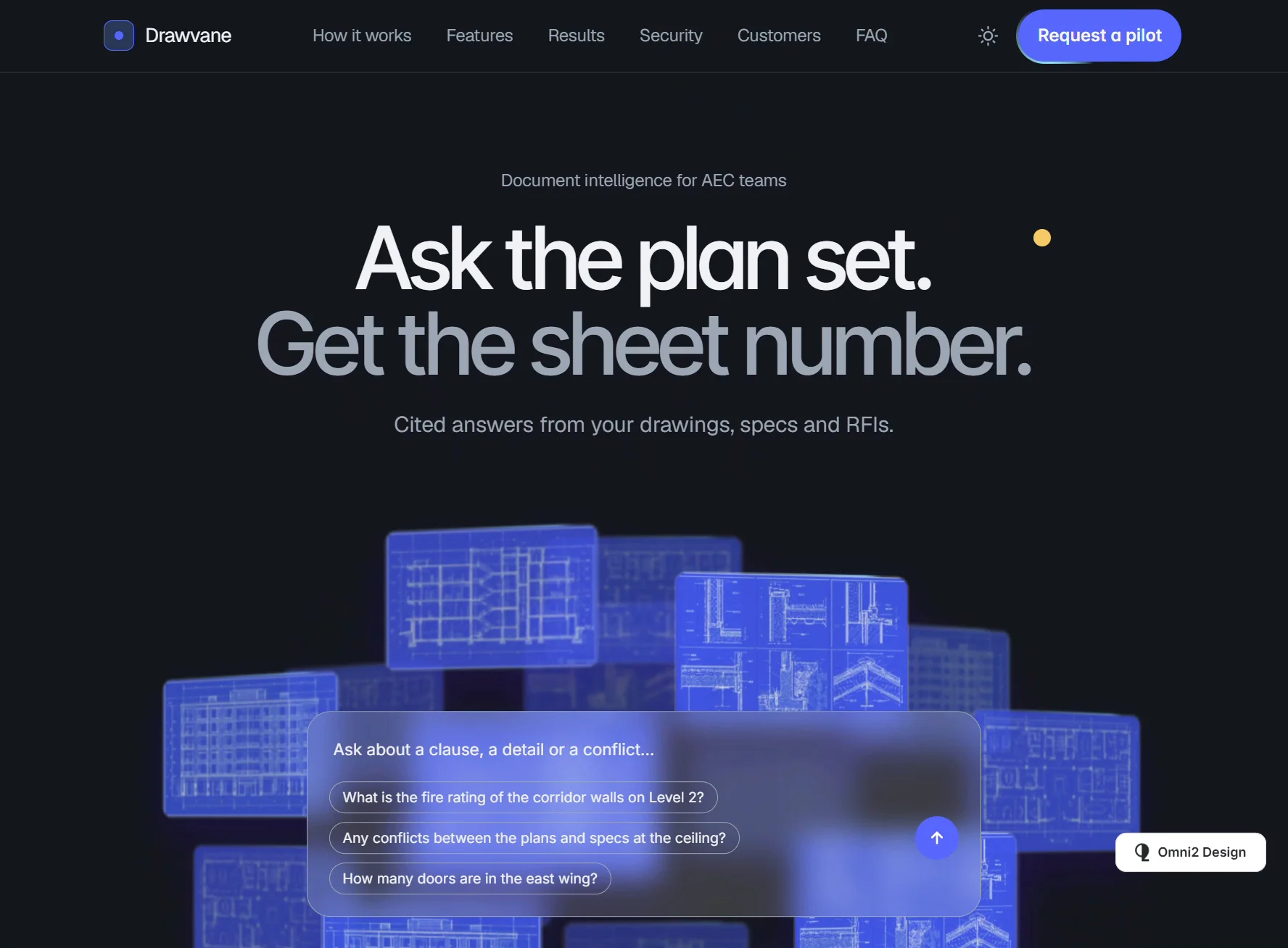 📢Drawvane is a new FREE Framer template for AEC software and AI startups. The hero is a live chat with cited answers, with a globe of drawing sheets orbiting around it.Dark and light mode. 2 CMS collections. Fully responsive.Free to remix: https://framer.link/jF3b79q