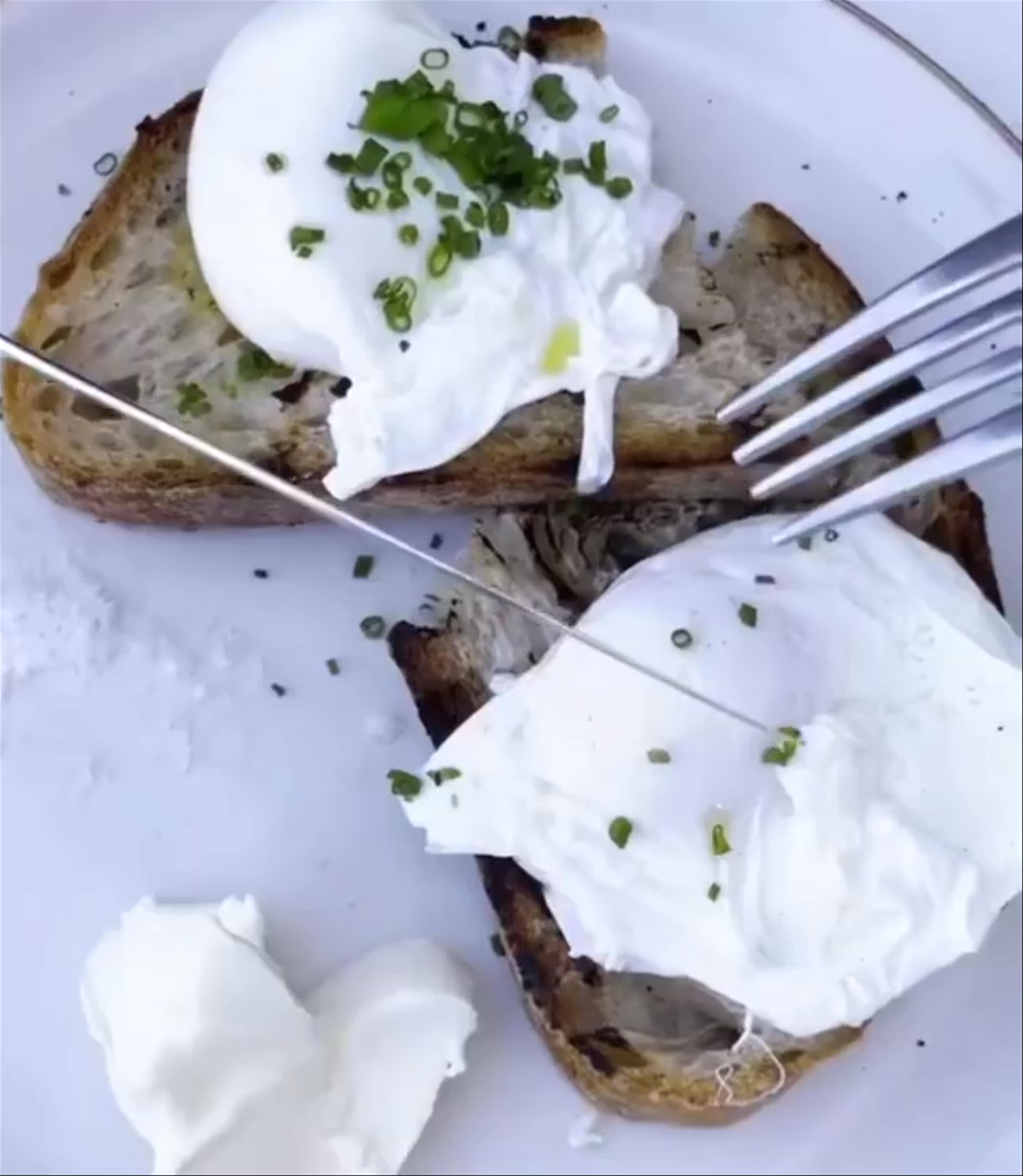 Poached Eggs on Toast dish at Great White in West Hollywood