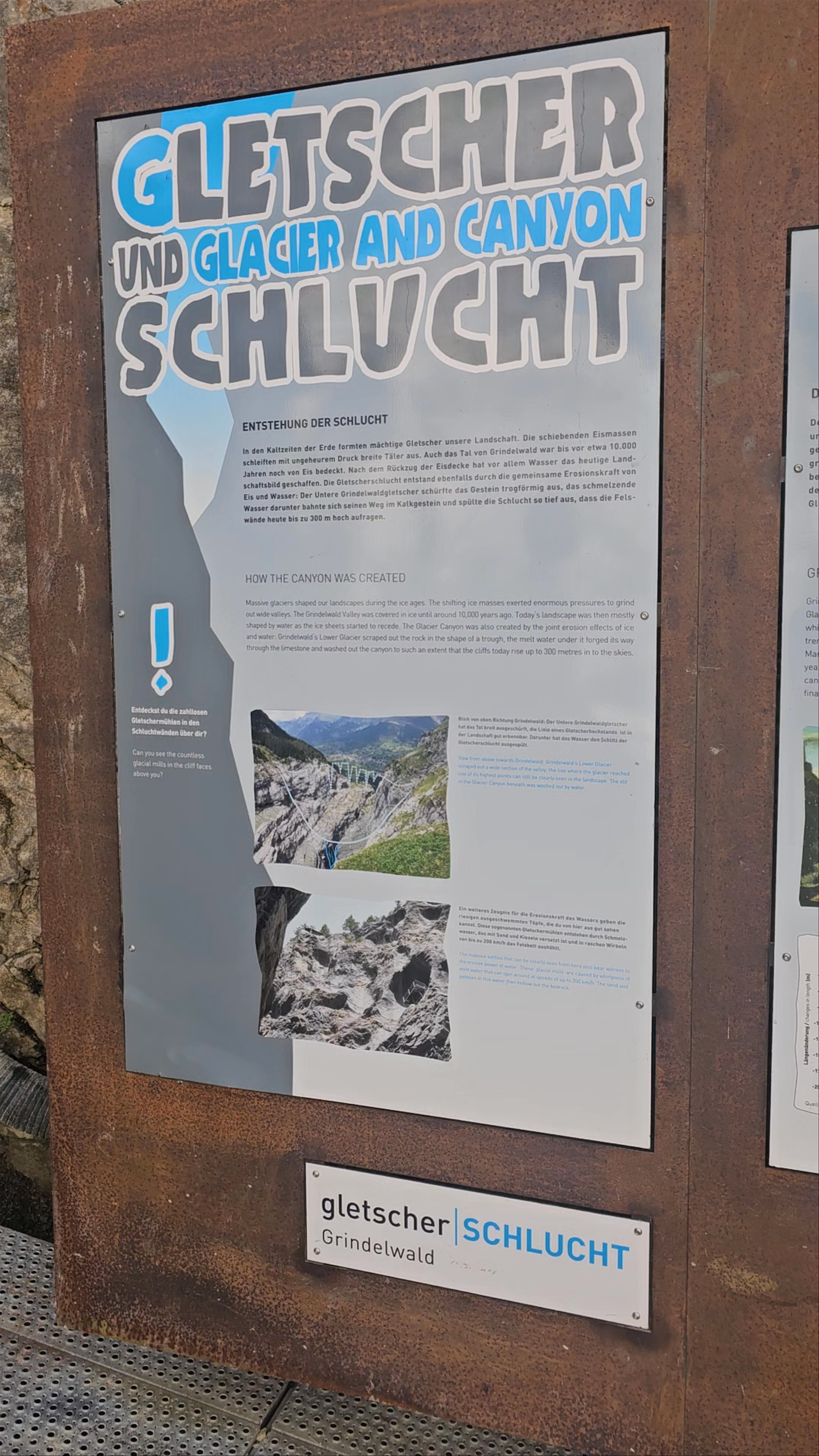 Grindelwald glacier canyon path