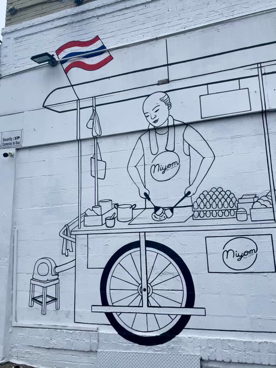 Niyom Thai Kitchen - Lovely outdoor mural. - Thai Near Me - Flushing, New York