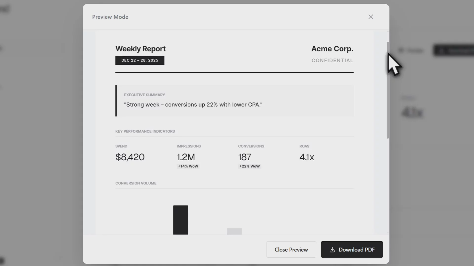 Briefsend | Weekly Ads Reports Automatically image 1