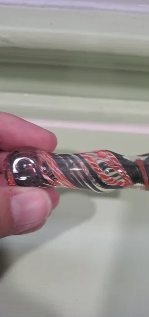 Preview pic of Burnt Orange and Gray Woven Design Chillum/One Hitter