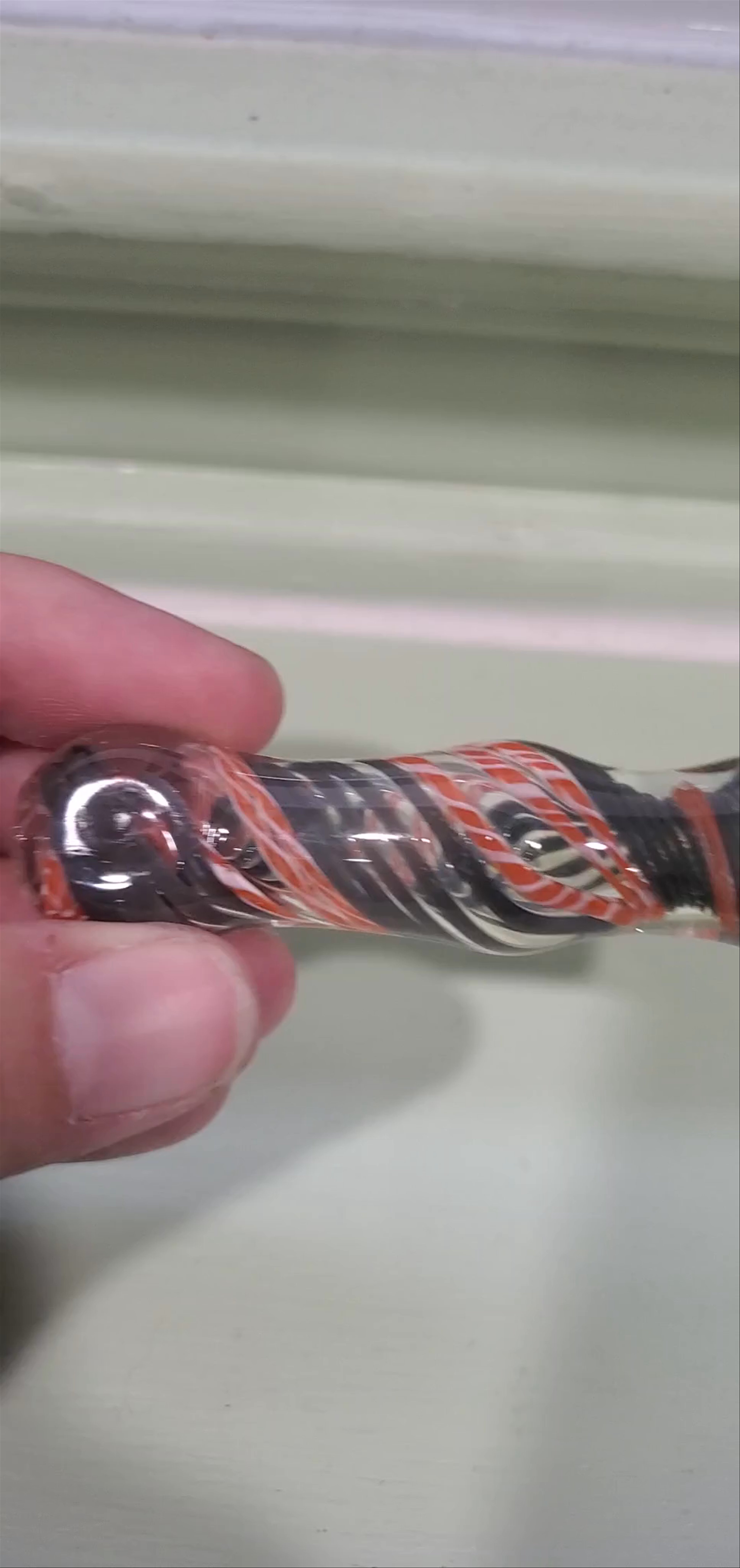 Preview pic of Burnt Orange and Gray Woven Design Chillum/One Hitter