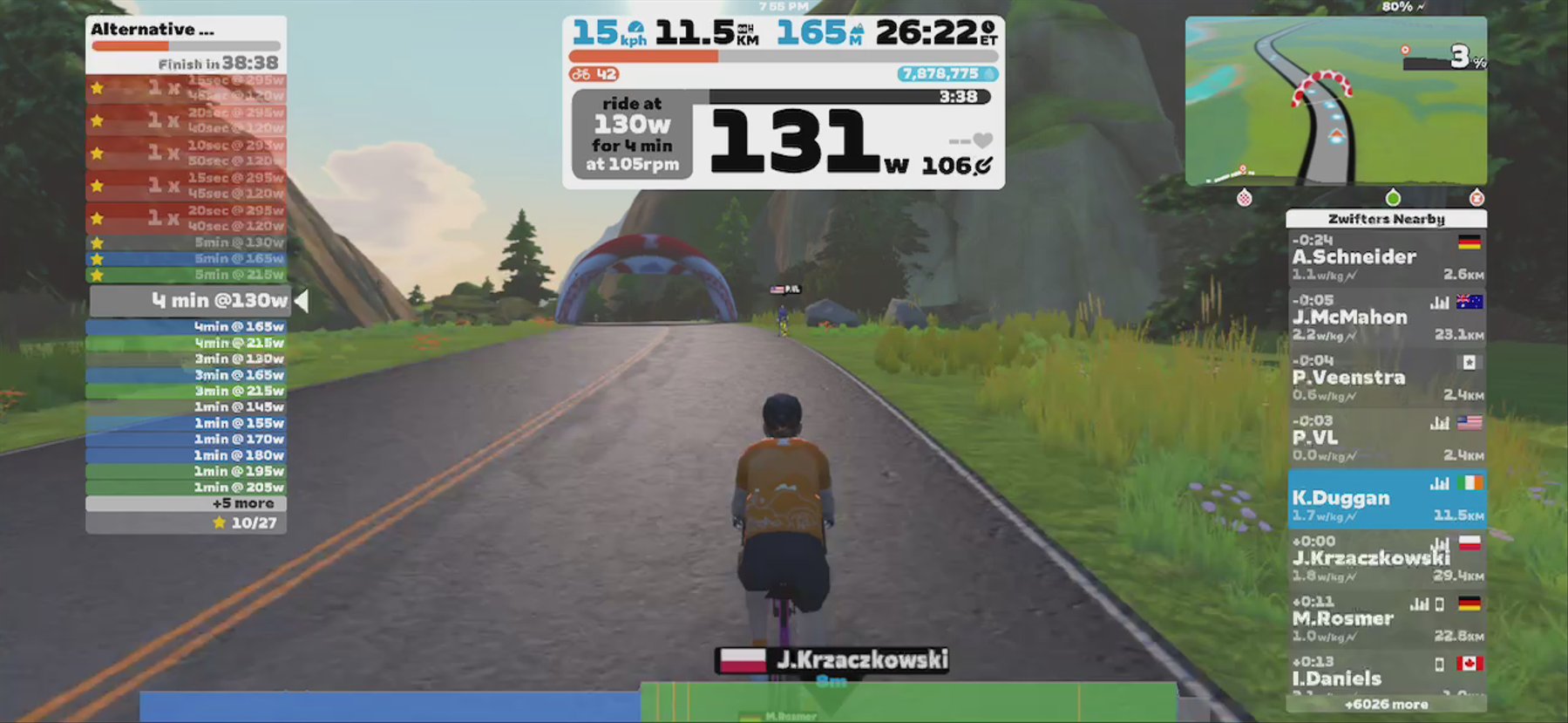 Zwift - Alternative Session - Building Bangs in Watopia