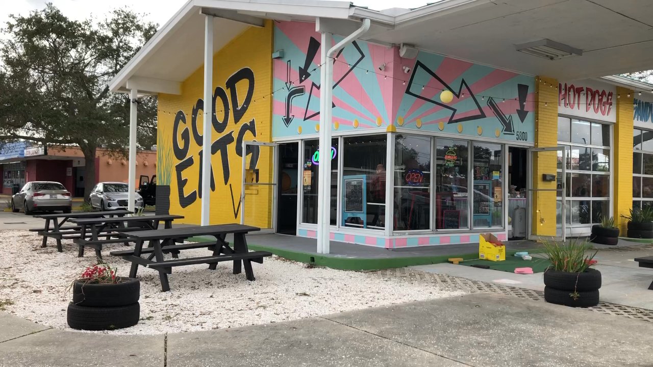 V9 Eats - Video of the colorful outside of this building.  They really made this place fun, casual, and inviting! - New American Near Me - St. Petersburg, Florida