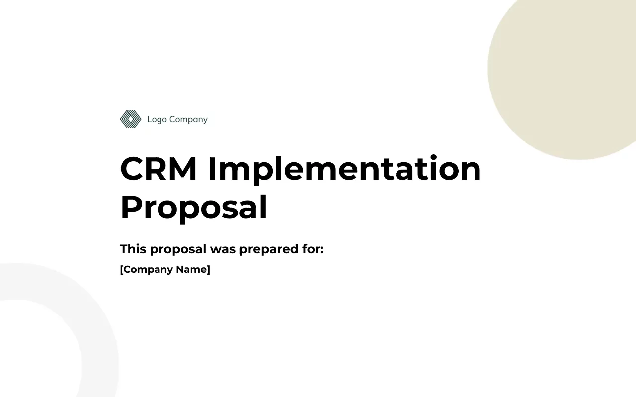 Preview of CRM Implementation Proposal Template