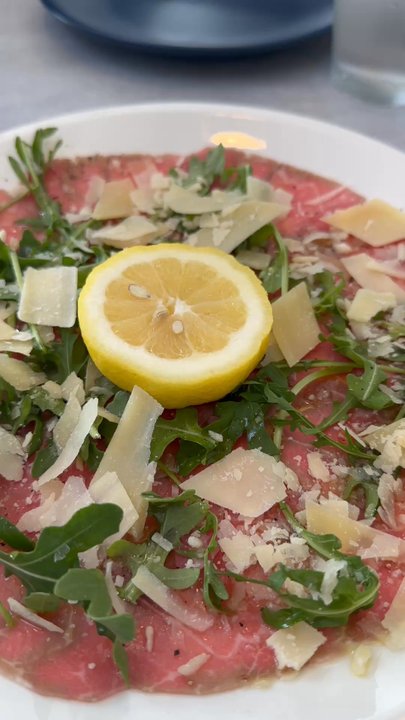 Osteria Mare Blu - Carpaccio and salad. Delicious! - Italian Near Me - Seal Beach, California