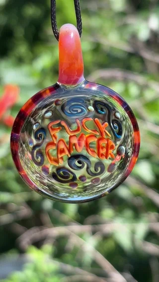 Preview pic of “Fuck Cancer” pendant necklace