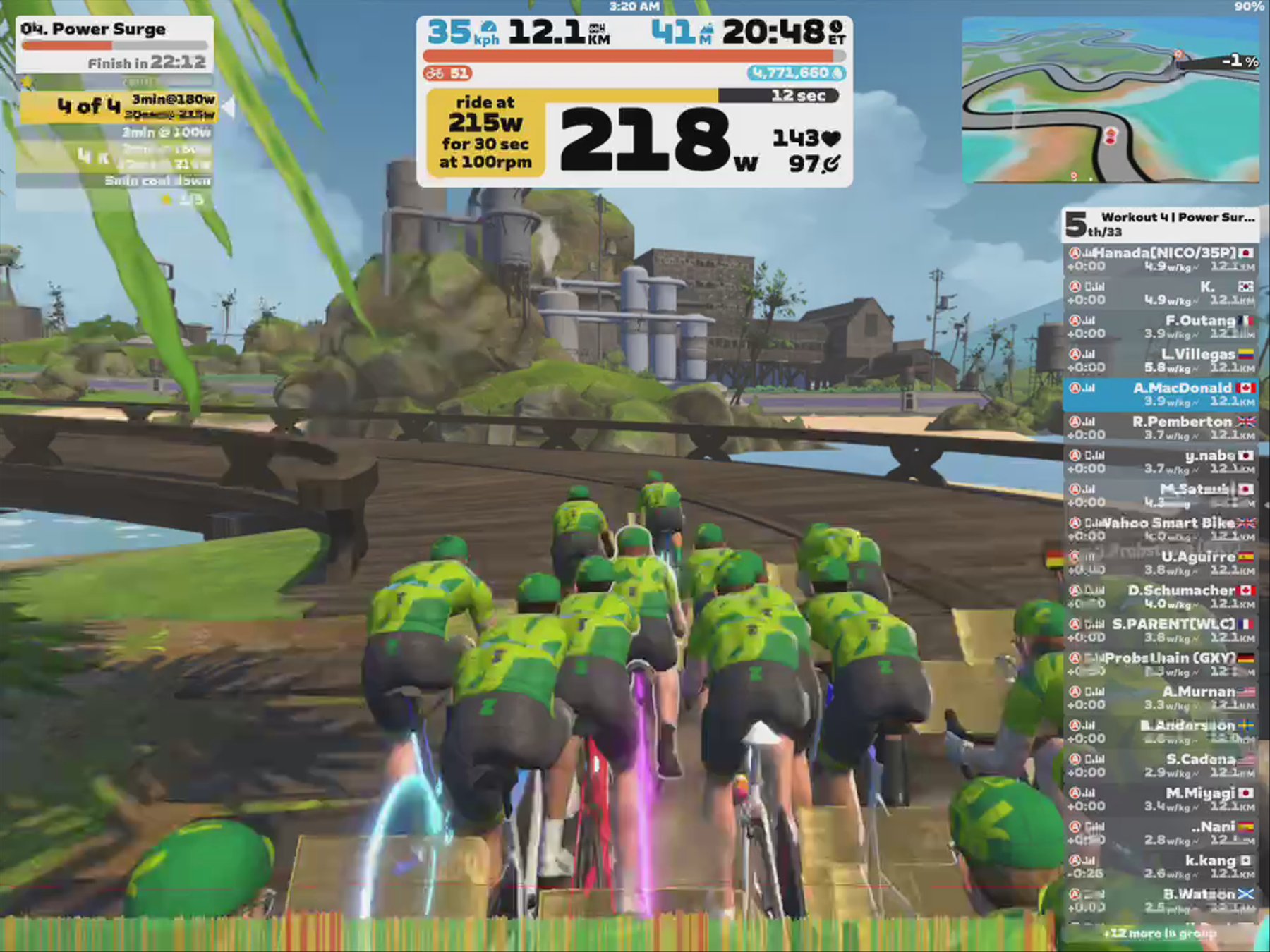 Zwift - Group Workout: Long - Power Surge  on Turf N Surf in Makuri Islands