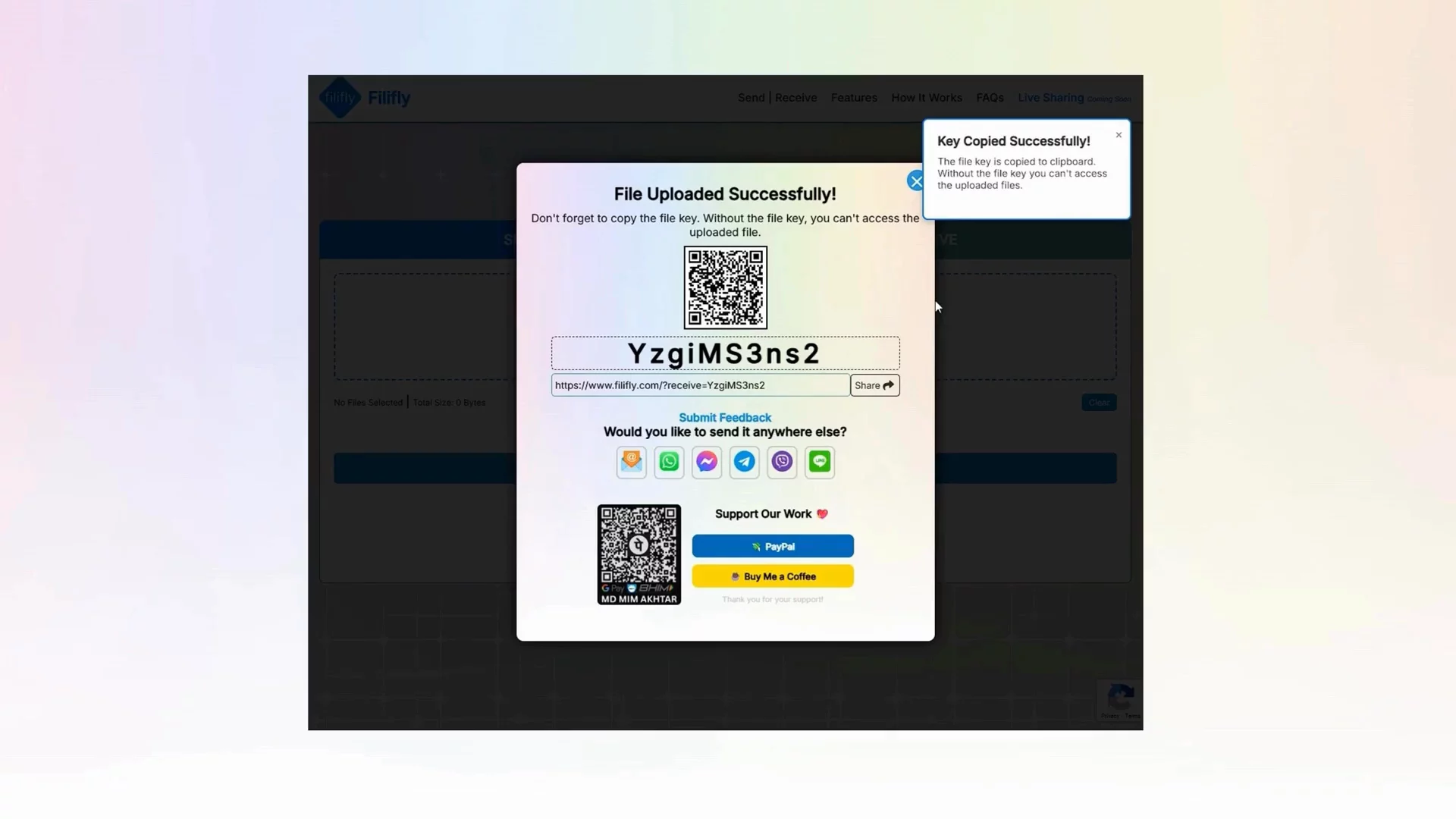 Filifly - No Login, End-to-End File Transfer image 1