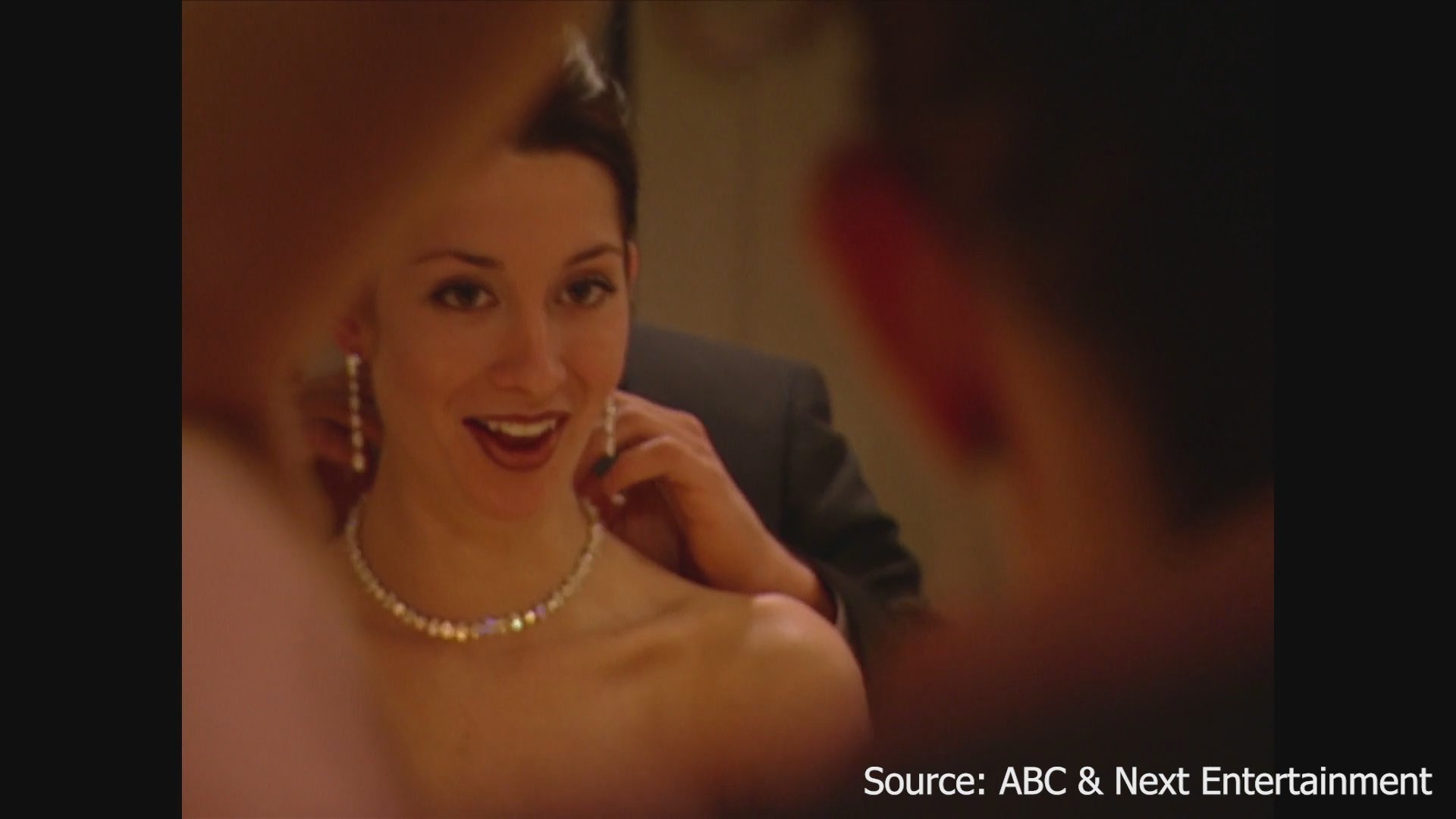 Participants in a dating competition participate in romantic dates, formal social events, and high-stakes engagements set against luxury backdrops.