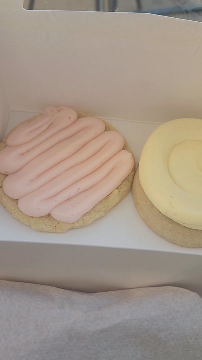 The Sugar Cookie - Old-Fashioned Frosted Sugar Cookie (left) and one Lemon Frosted Sugar Cookie (right). Follow @LaVida_757 on instagram for more. - Desserts Near Me - St. George, Utah