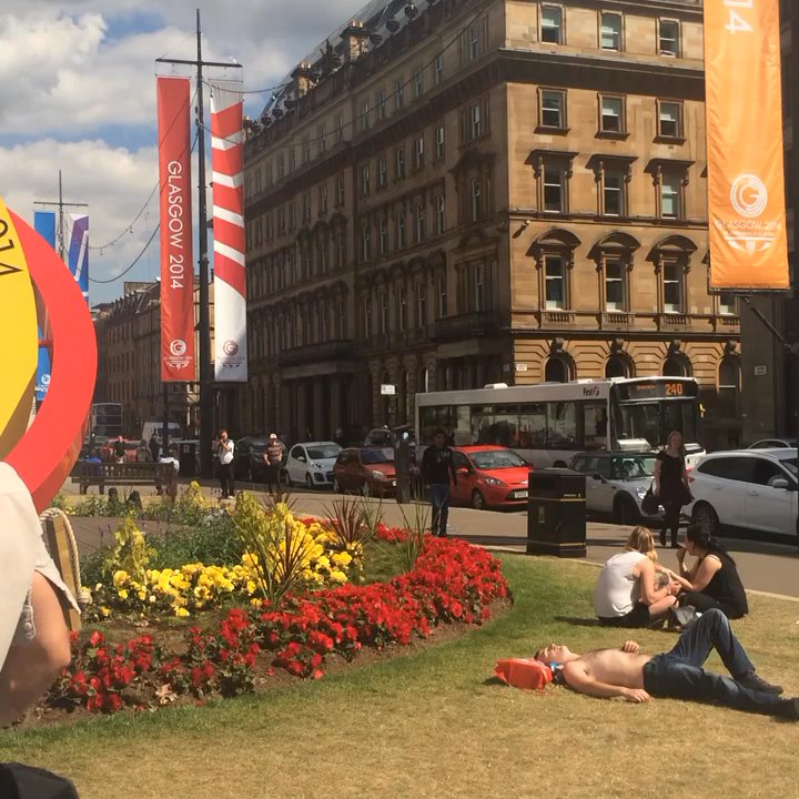 George Square - Beautiful city, beautiful atmosphere, beautiful day! Glasgow is excited for the Games! - Local Flavor Near Me - Glasgow, GLG