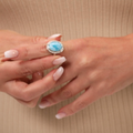 Larimar Clarity Oval Ring Sterling silver marahlago