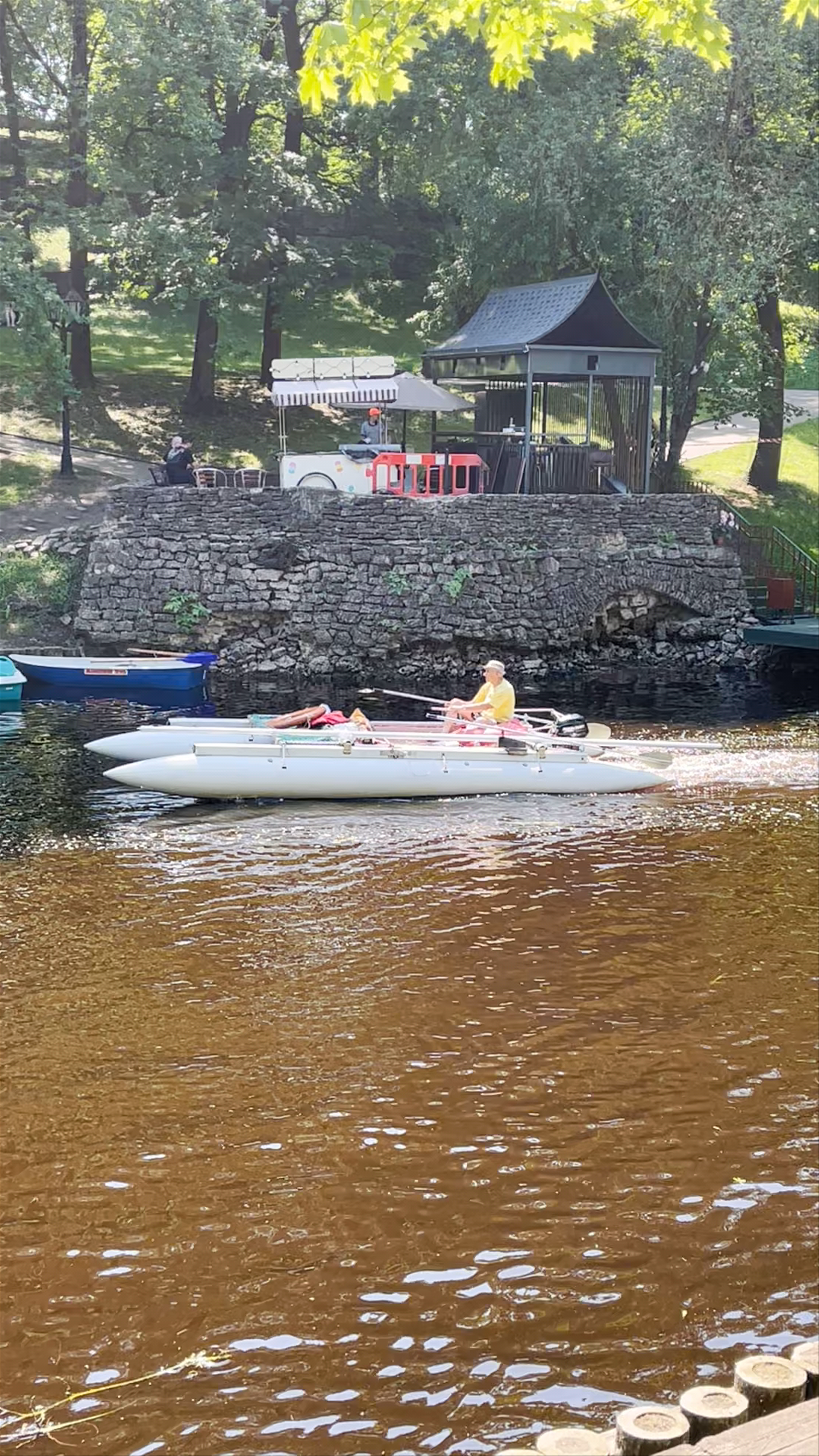 Serene Summer Rowing at Gulbju namiņš, Riga