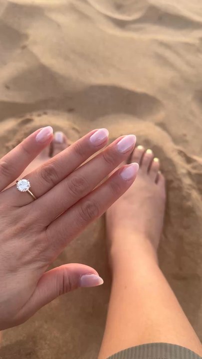 Ocean Nail Spa - Chrome natural mani and chrome white pedi, they're literally like seashells during our vacation - Nail Salons Near Me - Kihei, Hawaii