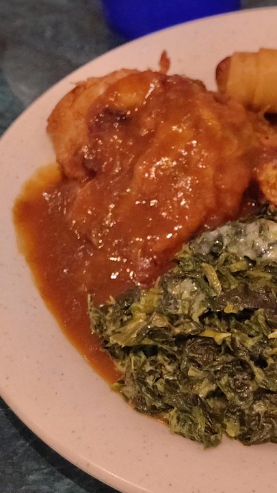 Grand Buffet - Egg foo young with brown sauce, spring roll, and spinach with melted mozzarella cheese - Buffets Near Me - McHenry, Illinois