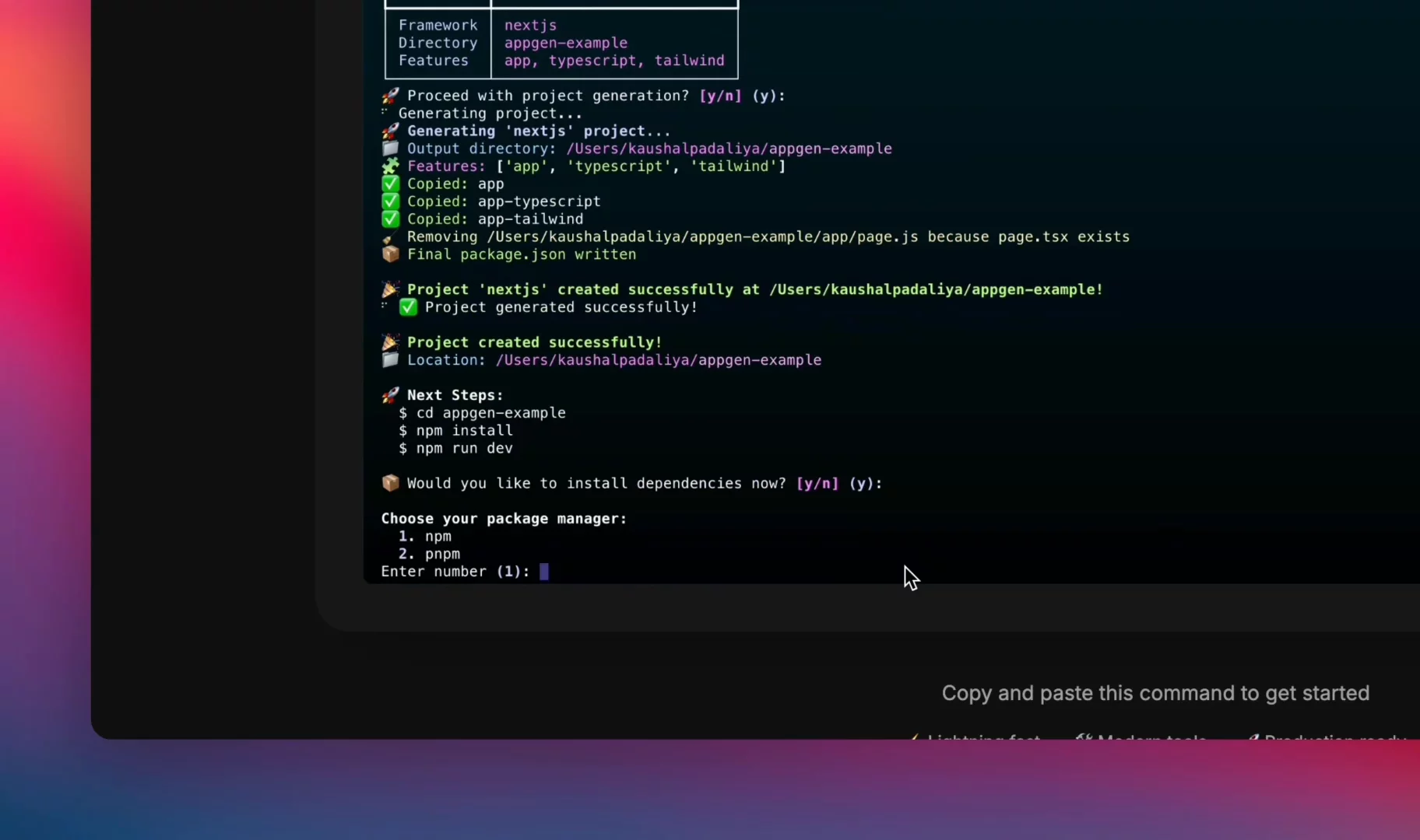 AppGen - Set up your next app in seconds image 1