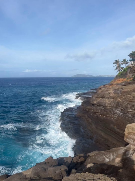 Spitting Caves - Waves crashing against the cliff - Parks Near Me - Honolulu, Hawaii
