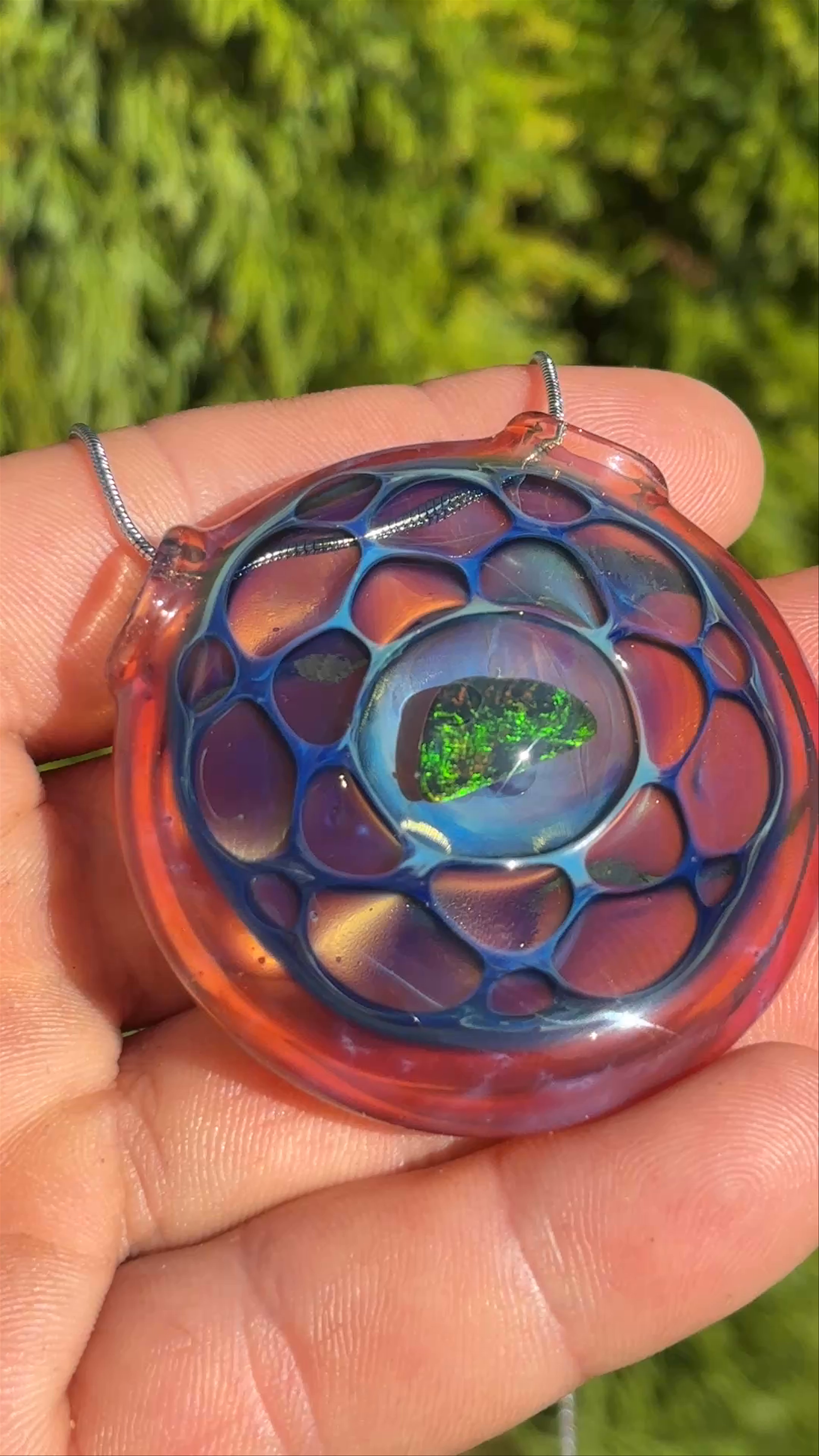 Preview pic of Opal honeycomb pendant