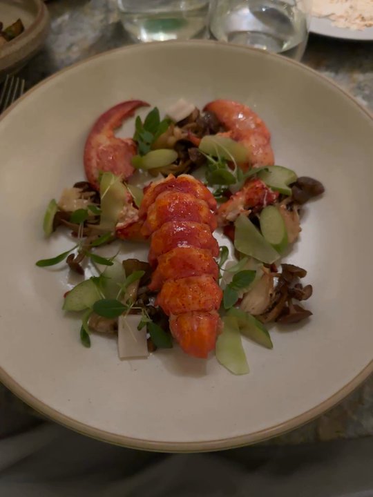 Botanist - Lobster and they pour the Tom kha soup over it. - Canadian (New) Near Me - Vancouver, British Columbia