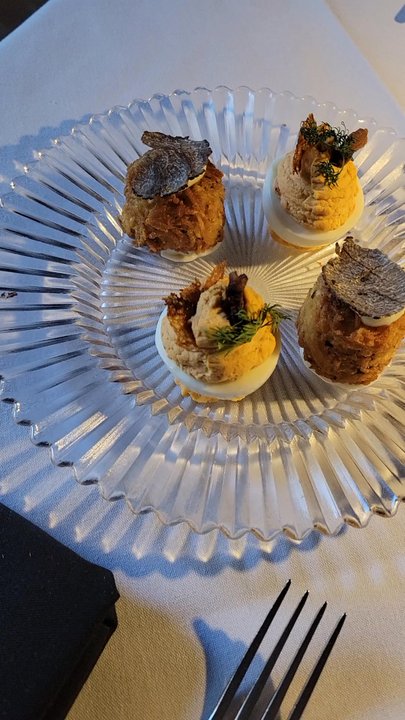 Dakota’s Steakhouse - Hors d'oeuvres: Deviled Egg, Chicken Nugget Caviar,Oysters Rockefeller, Tater Tot Bites - Steakhouses Near Me - Dallas, Texas