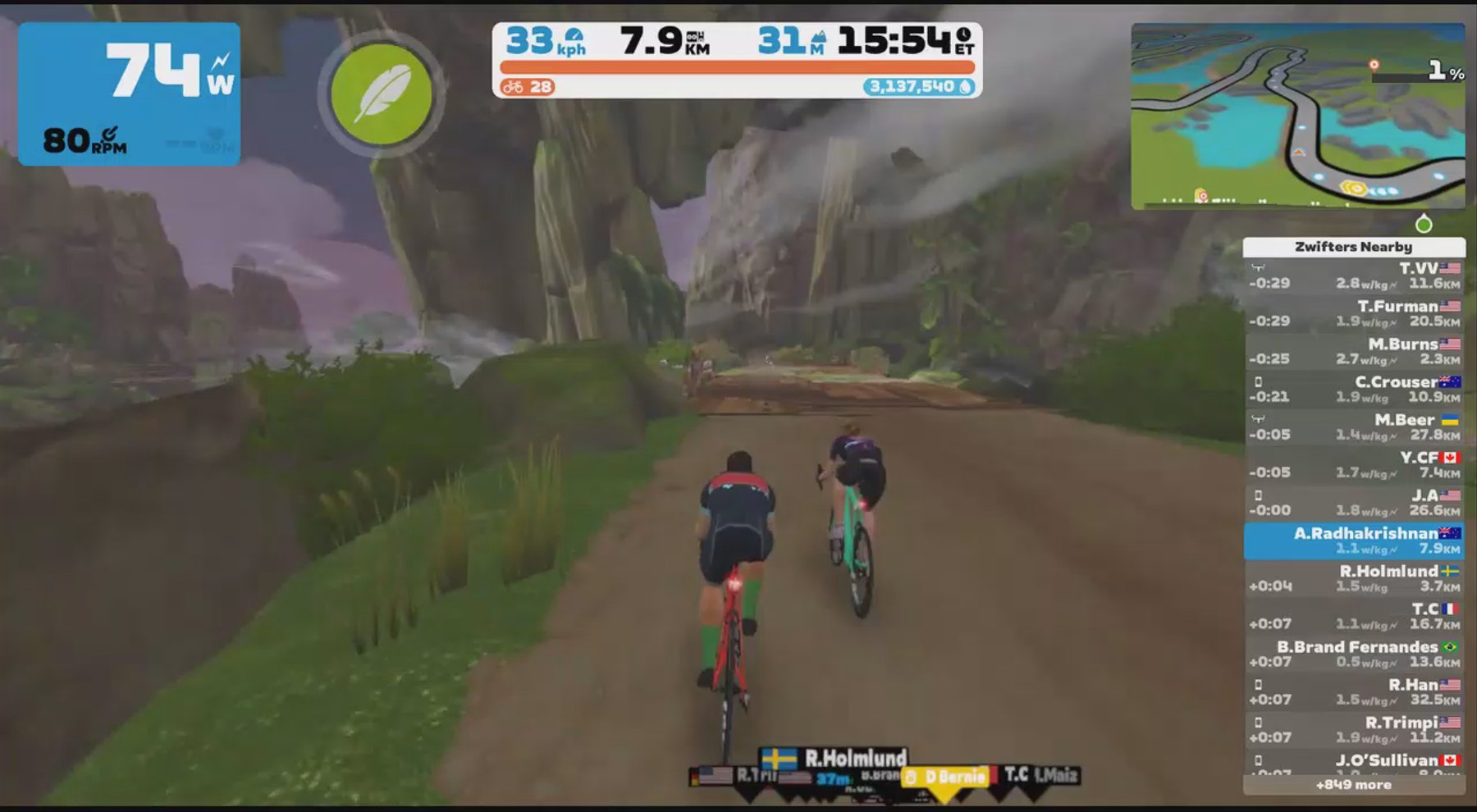 Zwift - Pacer Group Ride: Turf N Surf in Makuri Islands with Bernie