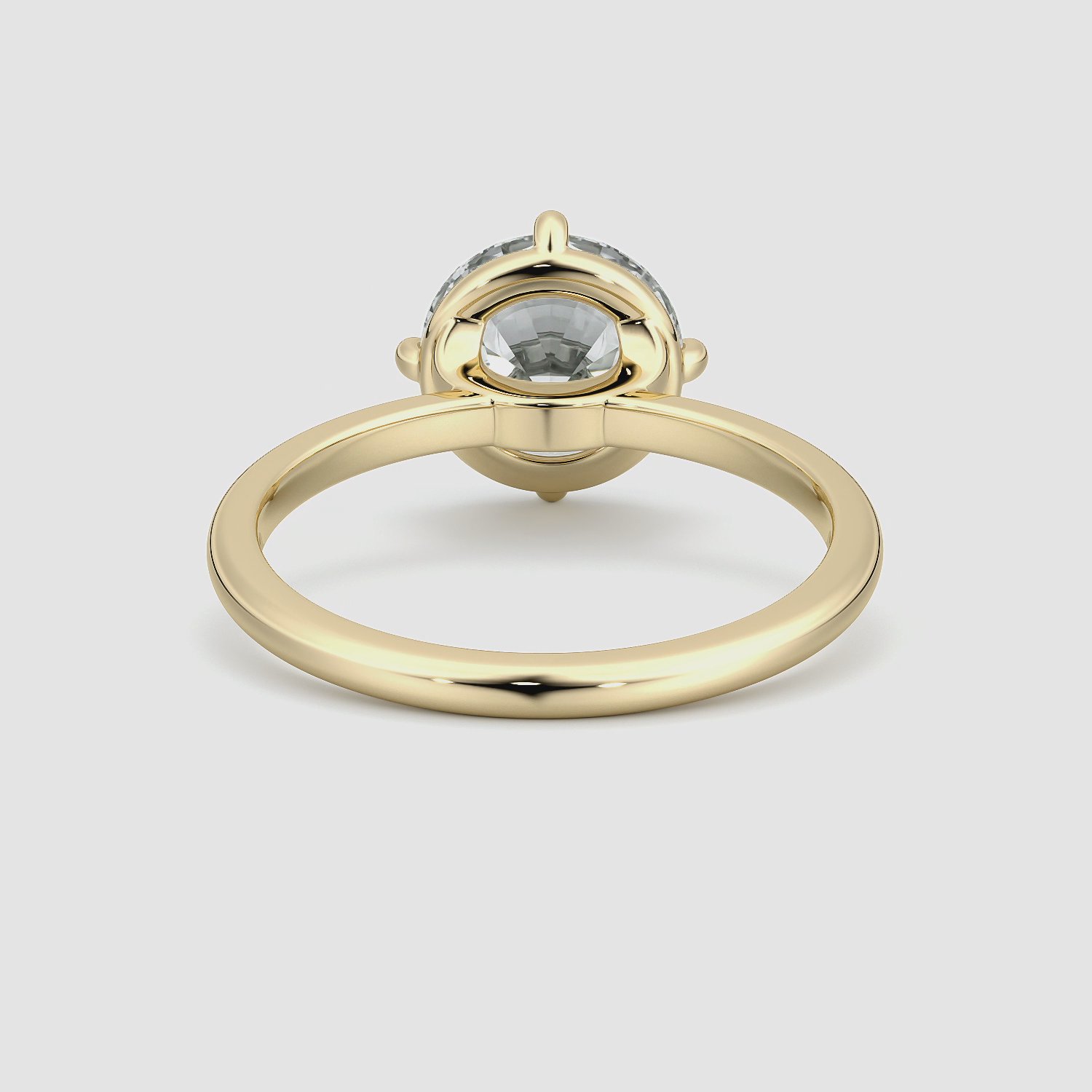 The Compass Solitaire | Round Brilliant | 18k | Yellow Gold | bandAccent: Plain | caratWeight: other | diamondOrientation: vertical