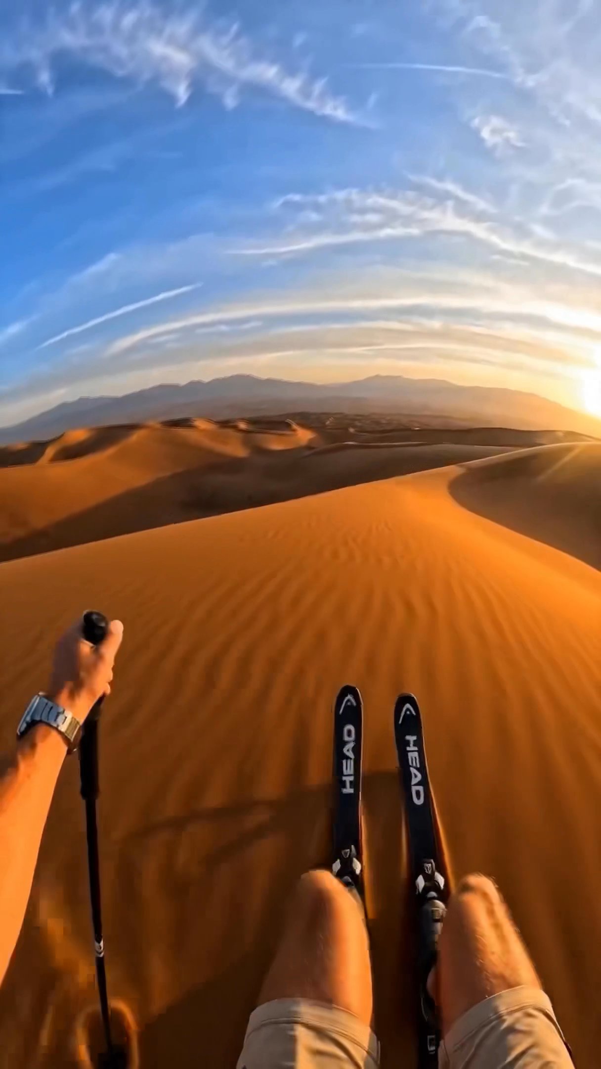 Skiing in desert