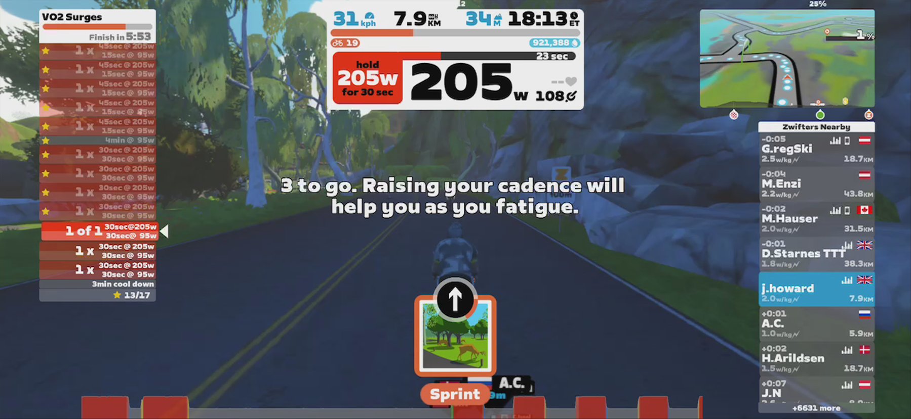 Zwift - Le Col - Training With Legends - Dame Sarah Storey - VO2 Surges in Watopia