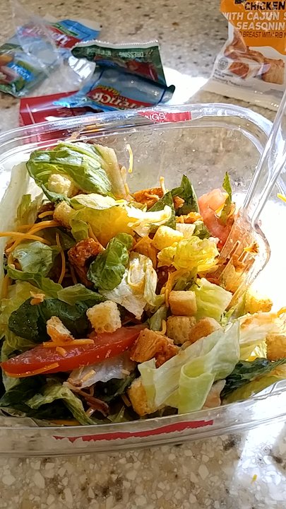 Kwik Star - delicious QuikTrip salad  chicken supreme will chicken pieces by this cheese bacon bits add croutons sliced tomatoes and Cajun chicken bites - Gas Stations Near Me - Cedar Rapids, Iowa