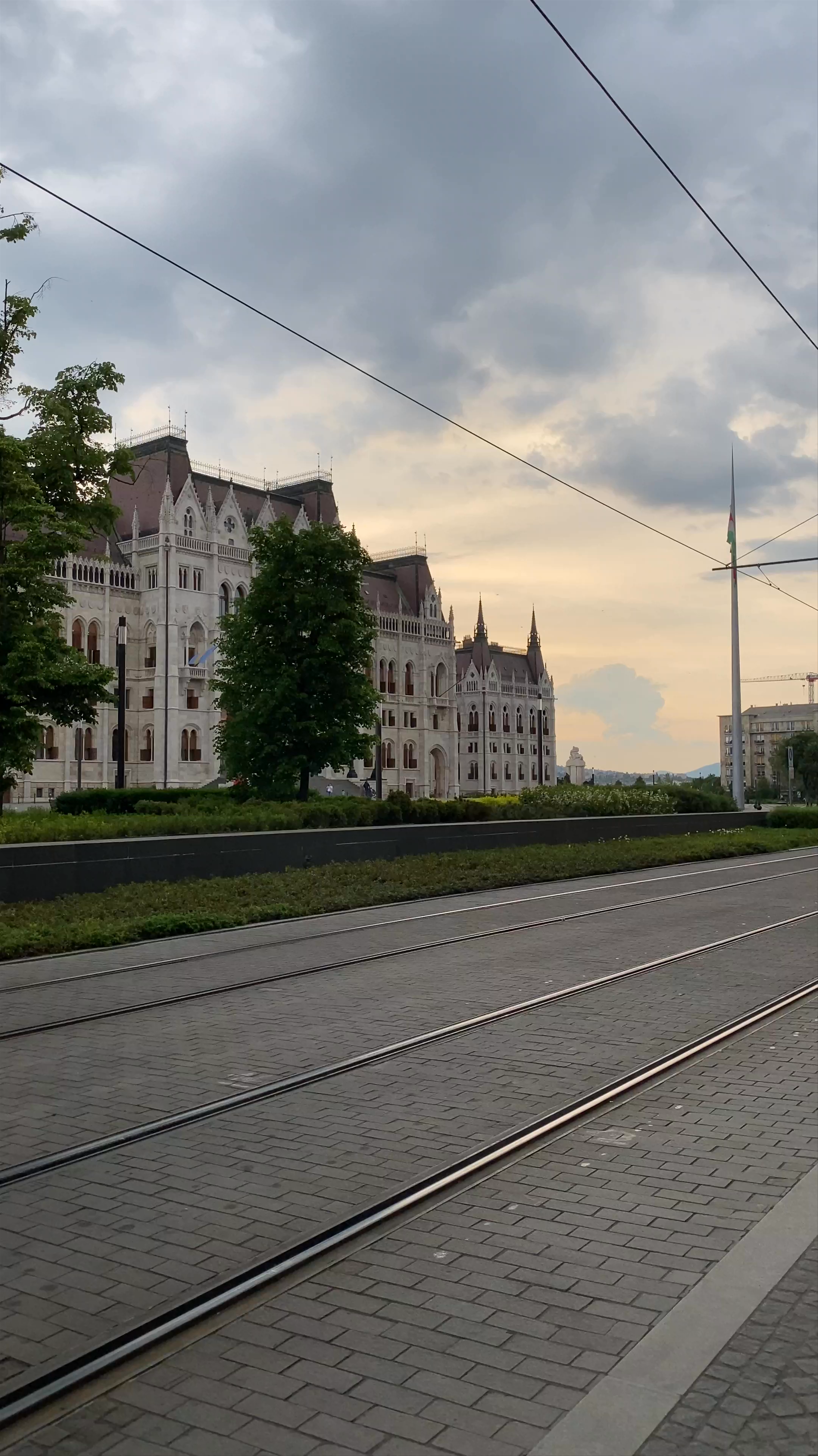 Golden Hour Tram Ride by the Hungarian Parliament in Budapest