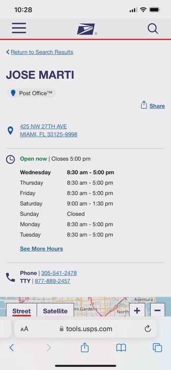 US Post Office - Website shows that walk in passport services. - Post Offices Near Me - Miami, Florida