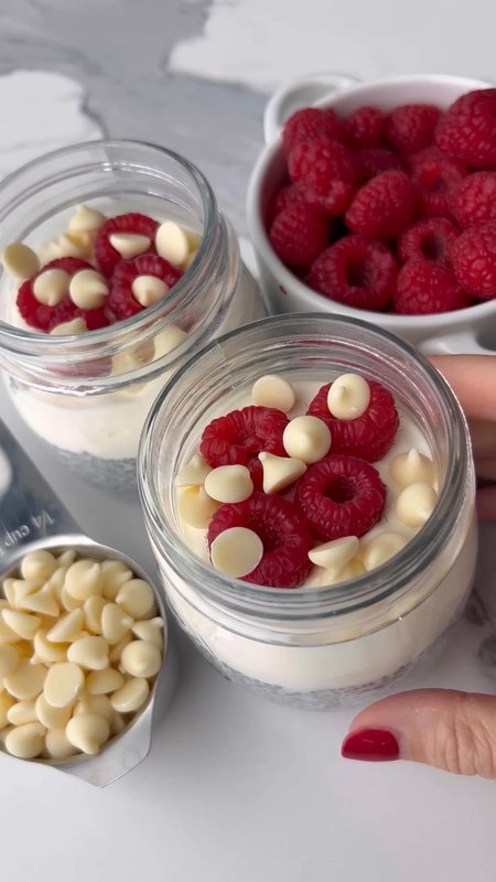 Raspberry and White Chocolate Chia Parfait