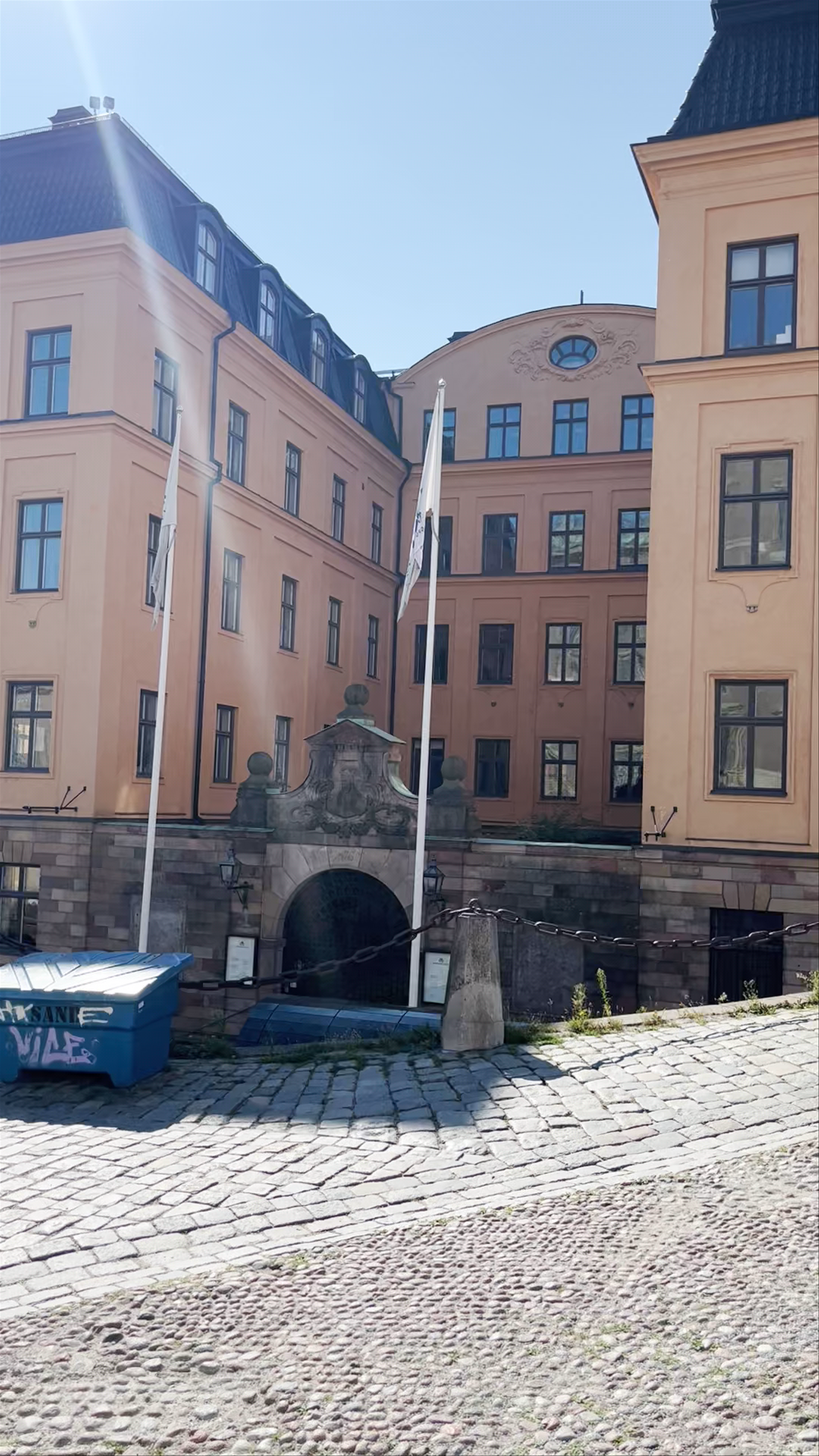 Charles XIV John's Statue and Slottsbacken Panorama in Stockholm