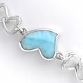 Larimar Floating Heart Sterling Silver Bracelet Marahlago