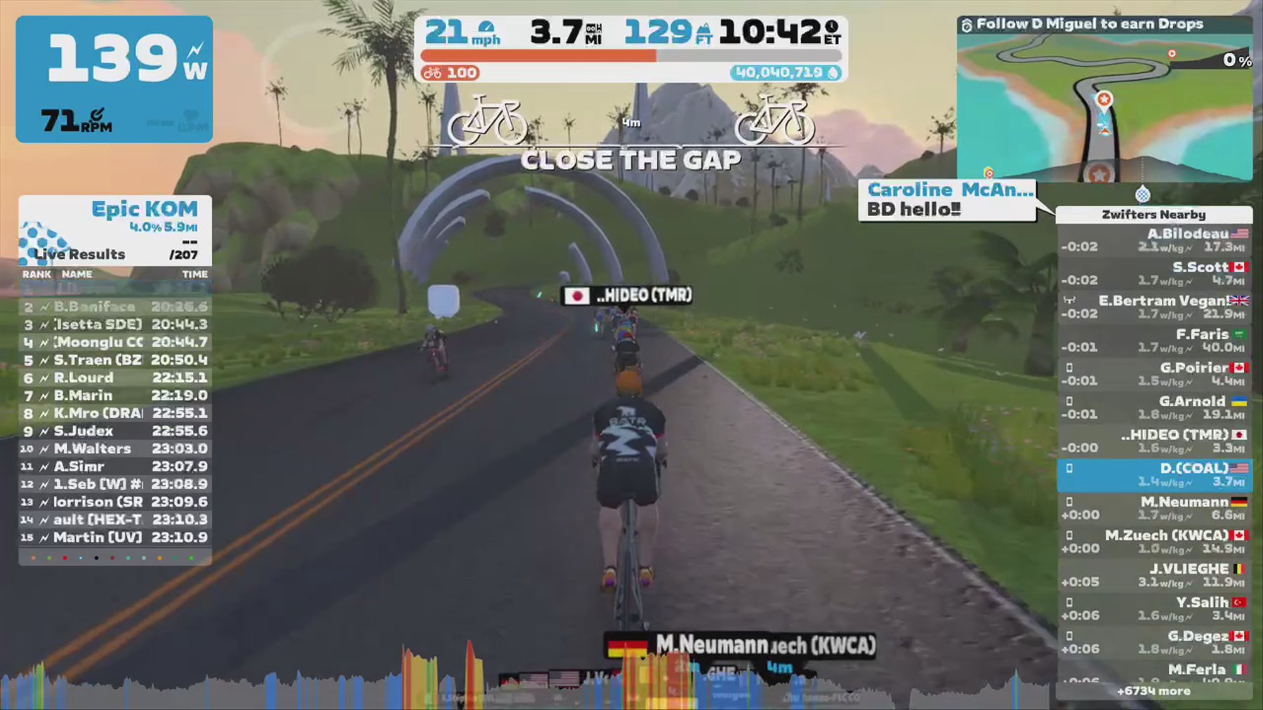 Zwift - Pacer Group Ride: Sugar Cookie in Watopia with Miguel
