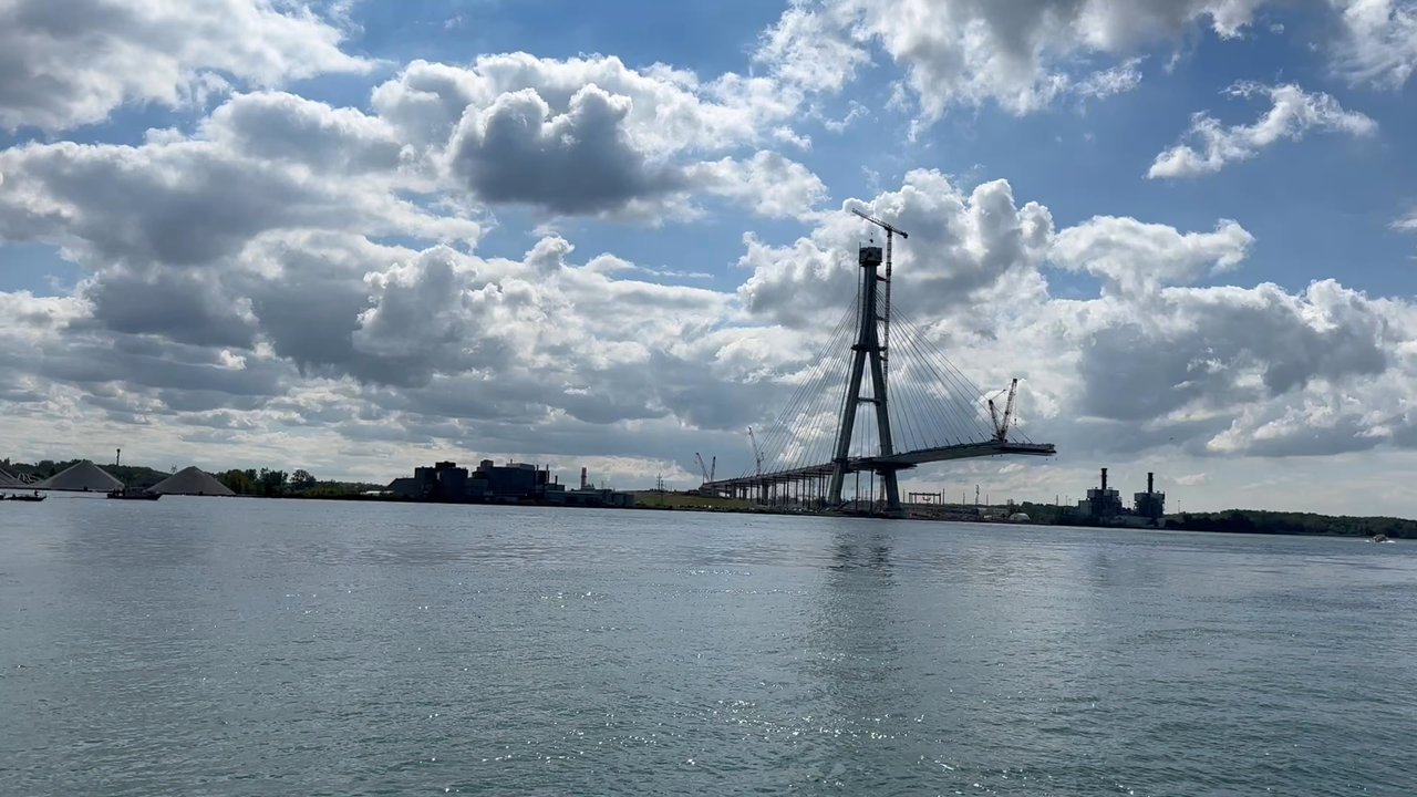 Delray Park - Under construction: Gordie Howe International Bridge. Future crossing of the Detroit River. - Parks Near Me - Detroit, Michigan