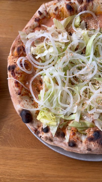 Backcountry Brewing - Cheeseburger pizza and Caesar  salad - Pizza Near Me - Squamish, British Columbia