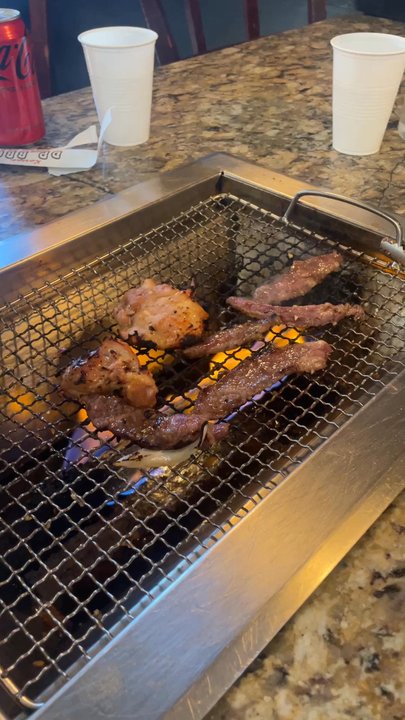 DPoong Korean BBQ - Chicken and galbi beef on BBQ - Korean Near Me - Temecula, California