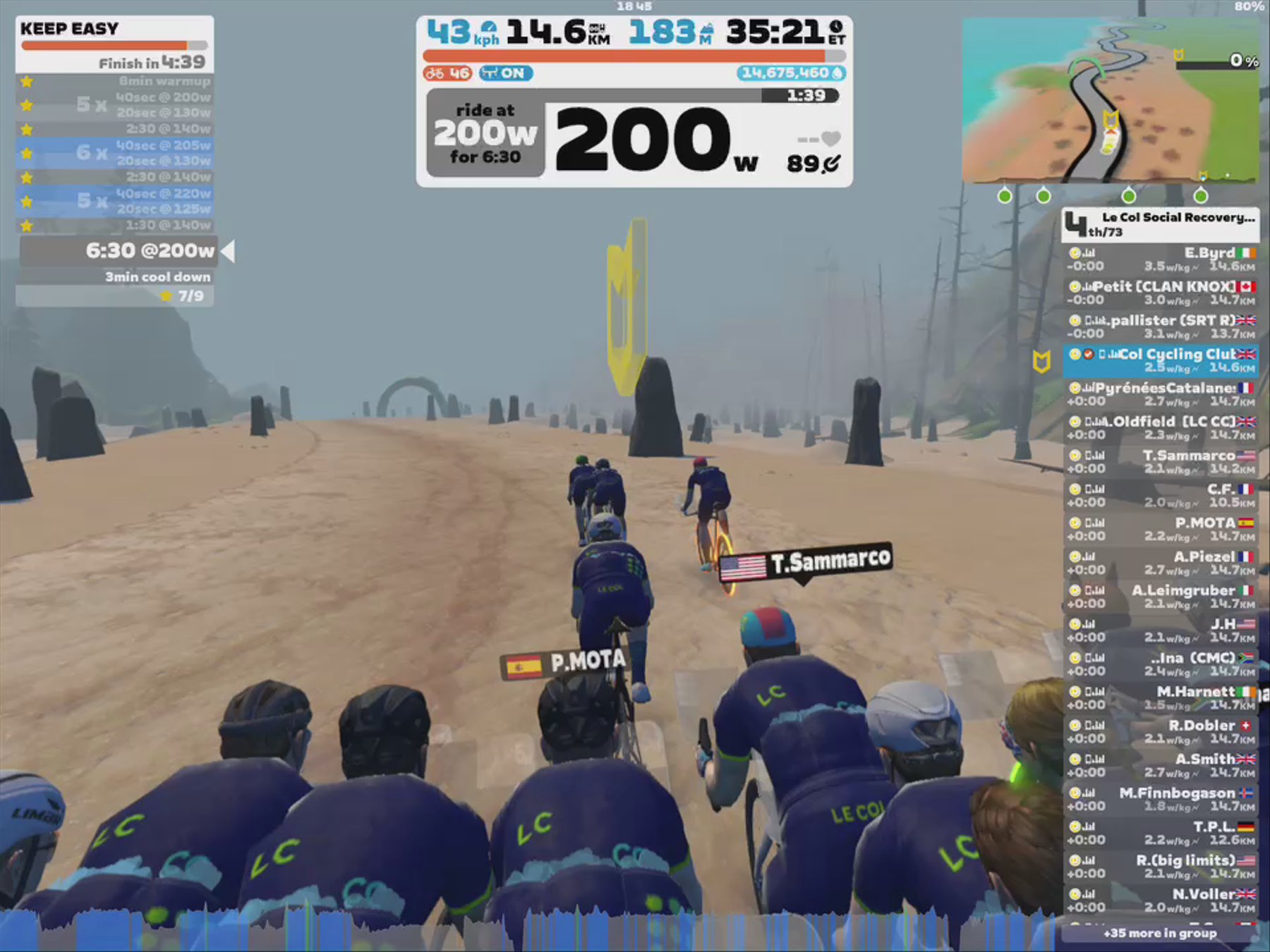Zwift - Group Workout: Le Col Social Recovery Sessions  (D) on Jurassic Coast in Watopia