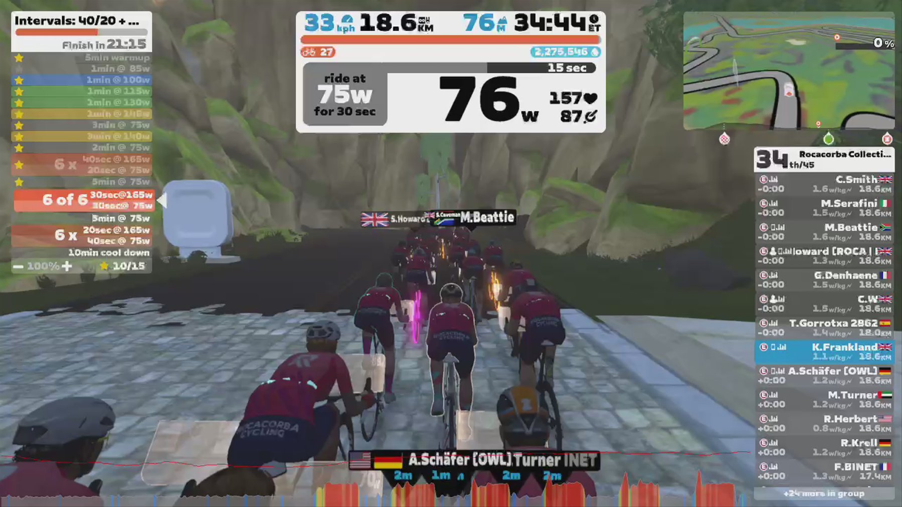 Zwift - Group Workout: Rocacorba Collective Workout Session (E) on Beach Island Loop in Watopia