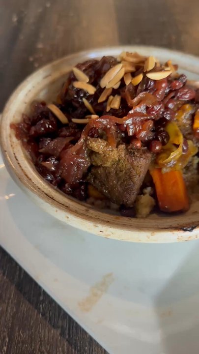Andalusia - Beef Couscous * Carrots, sweet potatoes, zucchini, cabbage, caramelized onions, raisins, and roasted almonds. - Moroccan Near Me - Memphis, Tennessee