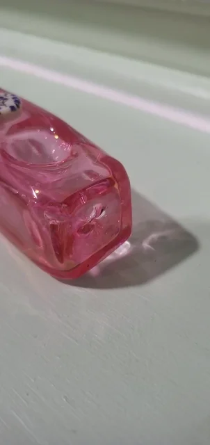 Preview pic of Rectangular Pink "Diamonds and Pearls" Pipe/Bowl/Spoon